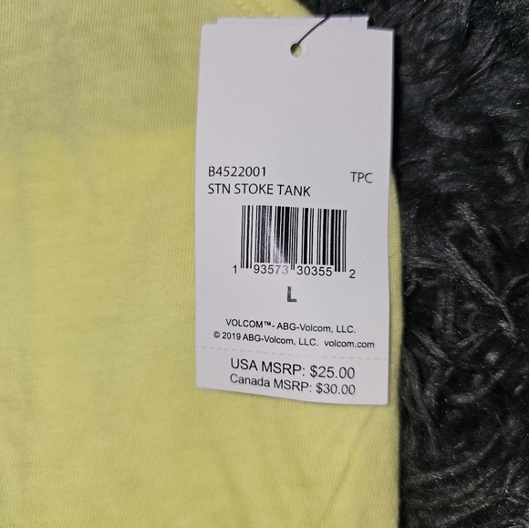 NWT Volcom Neon Yellow Tank Top sz L, never worn, perfect condition - Picture 4 of 5